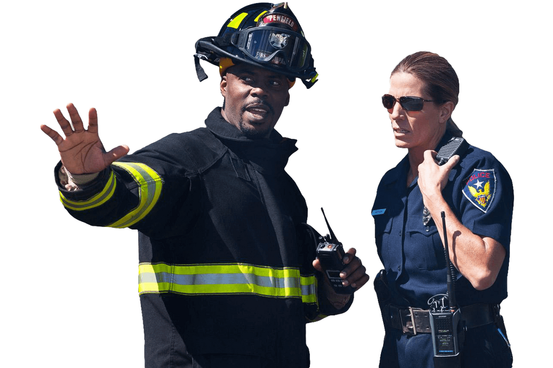 fire fighter and police officer